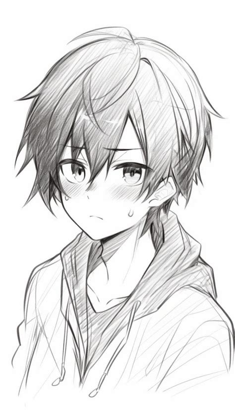 a pencil drawing of a boy with short hair