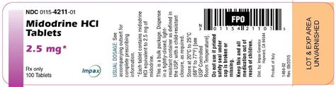 MIDODRINE HYDROCHLORIDE (Impax Generics): FDA Package Insert