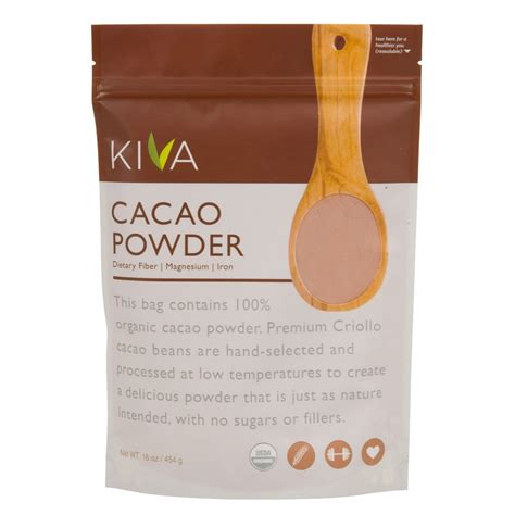 Kiva Raw Organic Cacao Powder (Unsweetened Cocoa - Dark Chocolate ...