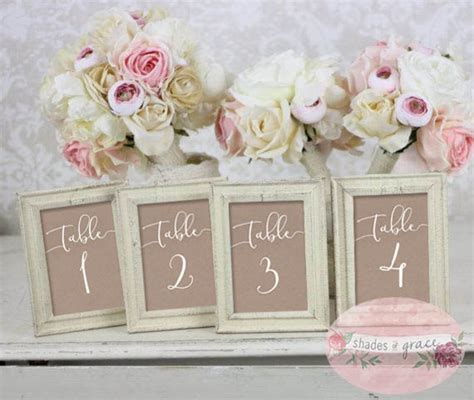 Rustic Table Numbers Printable Rustic Wedding Decor Brown - Etsy