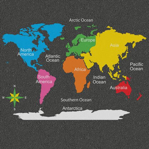 Continents Map - Playground Markings Direct