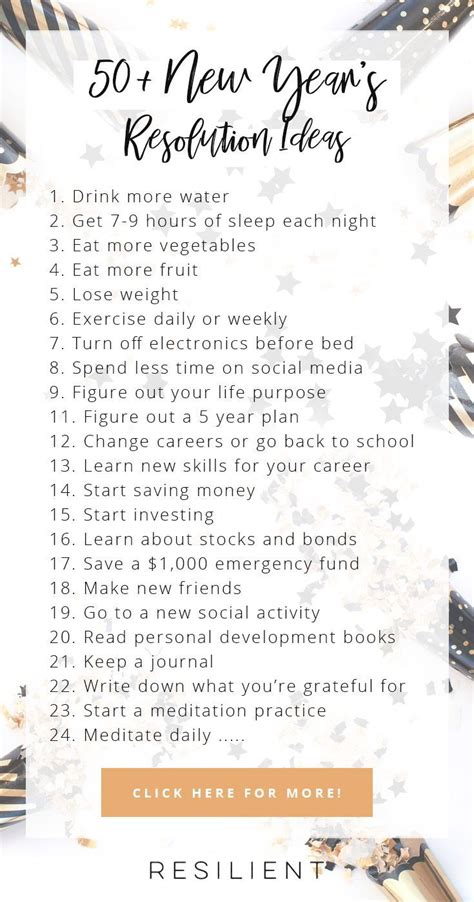 50+ New Year’s Resolution Ideas for 2020 - Resilient | New years ...