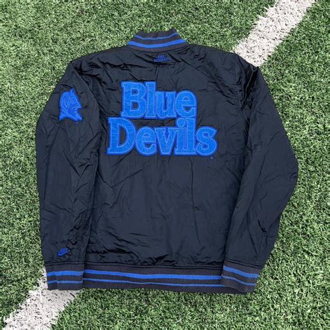 duke varsity letterman jacket blue devils nike... - Depop