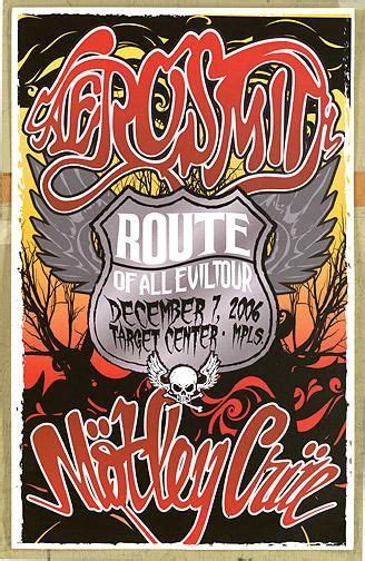 Aerosmith + Mötley Crüe | Rock poster art, Vintage concert posters ...