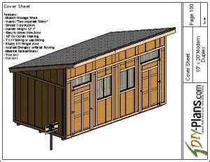 10x20 Modern Duplex Shed Plan