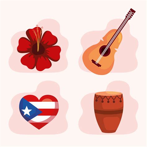 puerto rico objects 5176936 Vector Art at Vecteezy