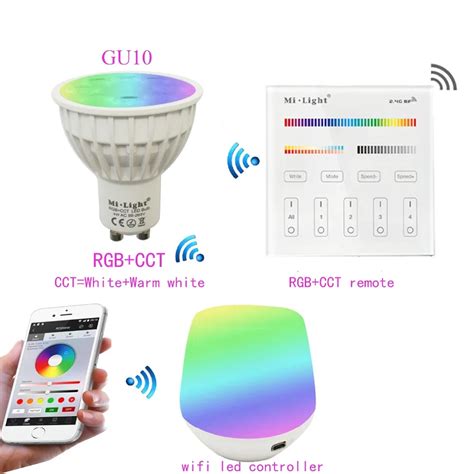 Mi.light 4W RGB+CCT Led Bulb Spotlight With 16Million Colors+2.4G WIFI ...