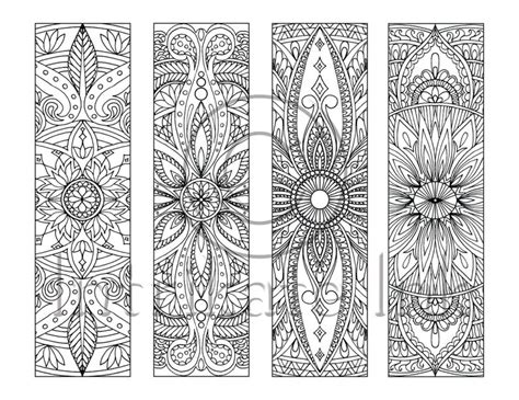 8 Mandala Colouring Bookmarks Set 3 Instant Download | Etsy