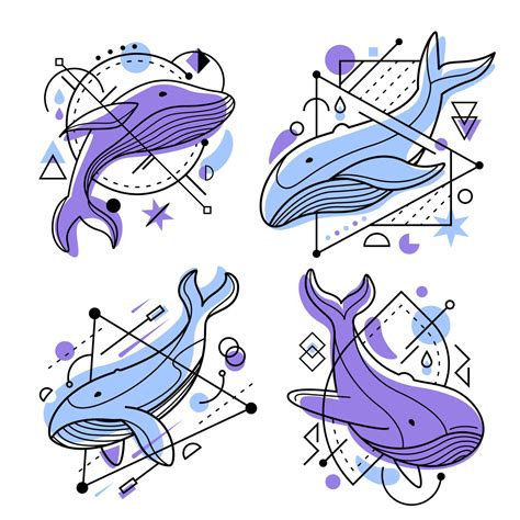 Whale Minimalist Tattoo 19859731 Vector Art at Vecteezy