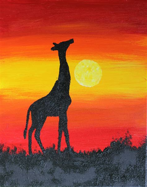 Word Weaver Art: Animals in Silhouette at Sunset (Kid Project)