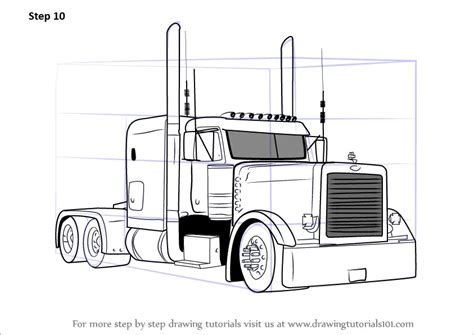 Custom Peterbilt Drawings Learn How To Draw Peterbilt 379 Truck (Trucks ...