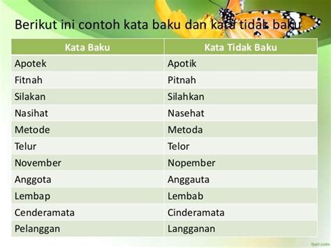 Contoh Kata Baku Dan Tidak Baku Beserta Keterangannya – Berbagai Contoh