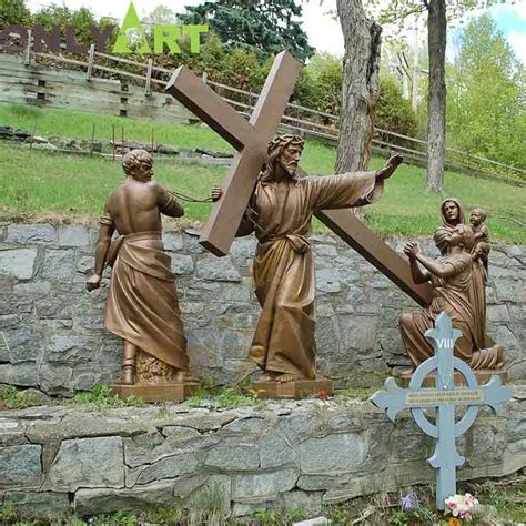 Jesus Bronze Statue Carrying The Cross Sculpture For Sale | onlyart ...