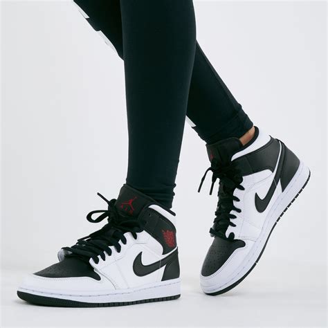 Jordan Womens Air Jordan 1 Mid Se White Black