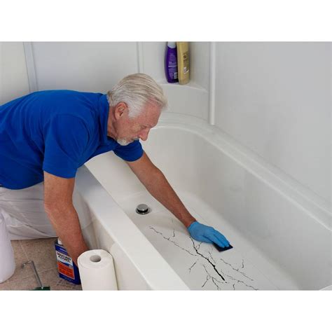 DIY Bathtub Floor Repair White 16 x 36in Crack Leaky Tub Kit Porcelain ...