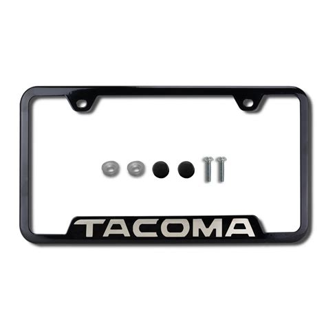 Toyota Tacoma Black Stainless Steel Laser Etched License Plate Frame G ...