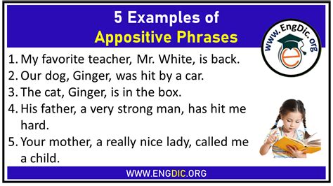 5 Examples of Appositive Phrases - EngDic