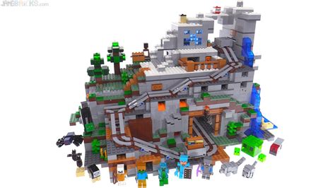 LEGO Minecraft The Mountain Cave build & review videos 21137