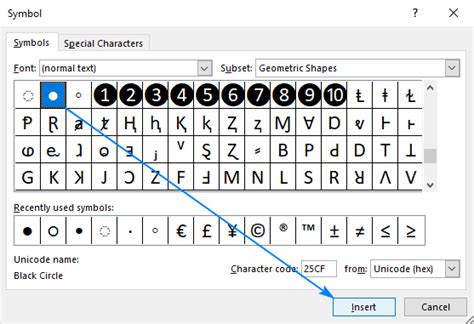 How to insert bullet points in Excel in 8 different ways