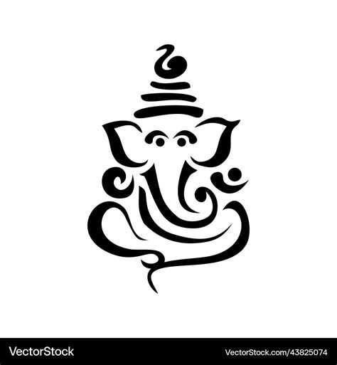 Lord ganesh puja chaturthi sign Royalty Free Vector Image