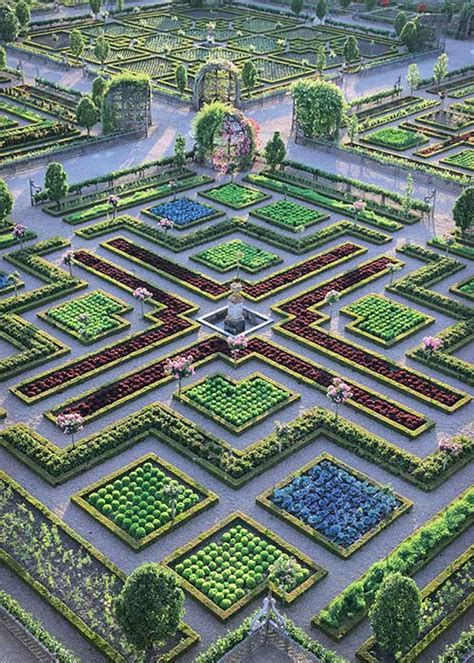 The ornamental Kitchen Garden of the Château de Villandry (Touraine, 37)