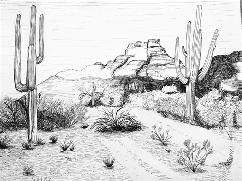 Desert Drawing at PaintingValley.com | Explore collection of Desert Drawing