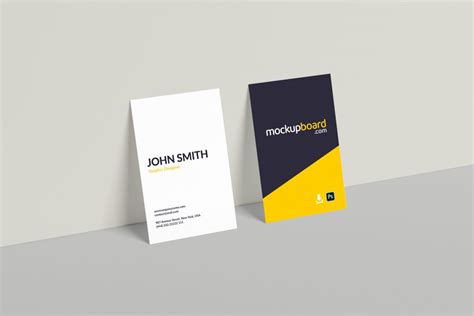 Vertical Business Card Mockup | MockupBoard.com