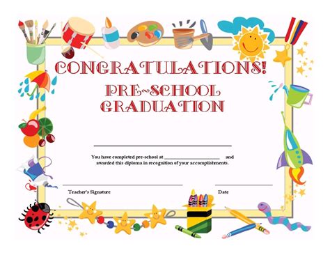 Pre K Graduation Diploma Printable