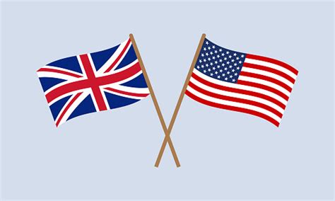 Großbritannien Und Die Usa Kreuzten Flaggen Auf Stock Amerikanisches ...