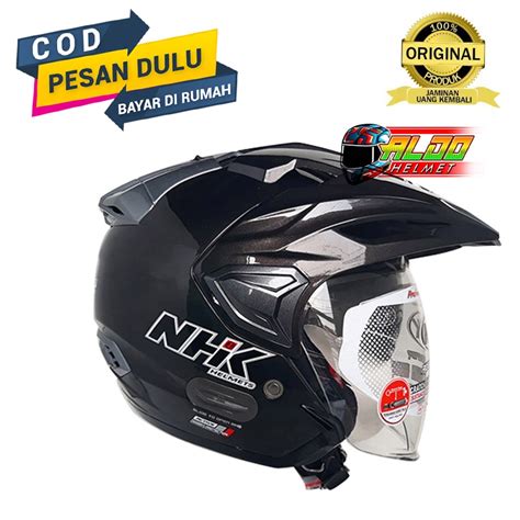 Jual HELM NHK PREDATOR CRYPTON SOLID GUN METAL HELM NHK DOUBLE VISOR ...