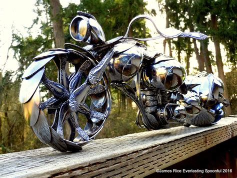 Artist creates motorcycle sculptures made entirely out of spoons ...