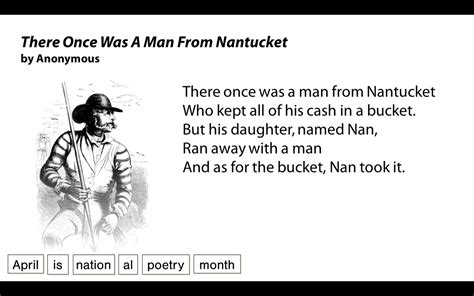 There Once Was A Man From Nantucket by Anonymous | Poetry month ...