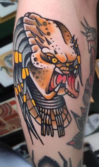 I just got a traditional style tattoo of a predator's face ! : r/predator