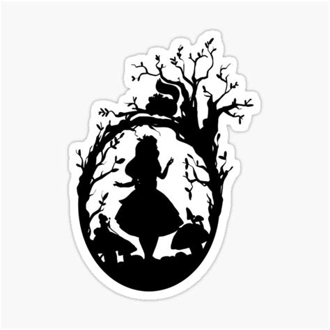 "Silhouette - Alice In Wonderland" Sticker for Sale by bailey1rox ...