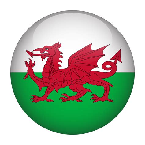 Wales 3D Rounded Flag with Transparent Background 15272133 PNG