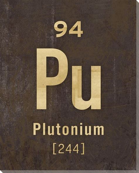 Plutonium - Periodic Table of Elements Wrapped Canvas Giclee Print ...