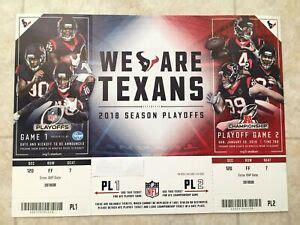 2018 HOUSTON TEXANS PLAYOFF TICKET STUB STRIP vs COLTS | eBay