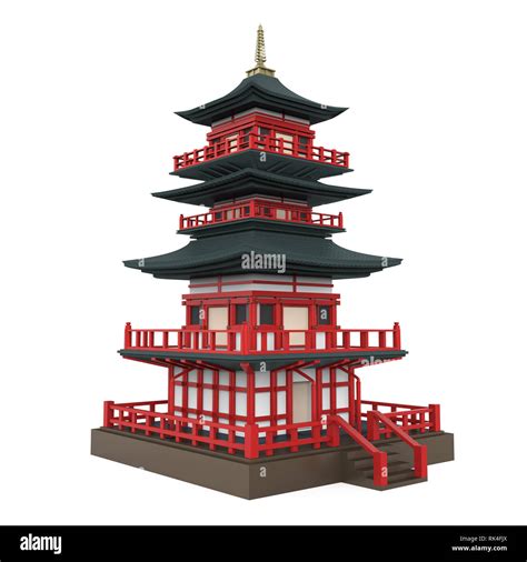 Japanese Pagoda Tower Isolated Stock Photo - Alamy