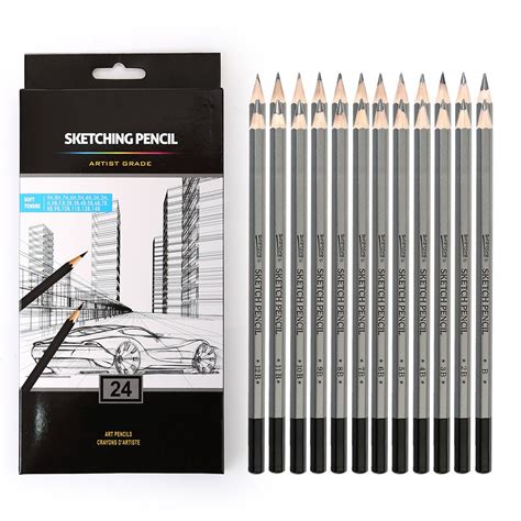 Buy dainayw Professional Drawing Sketching Pencils Set, 24 Pieces Art ...