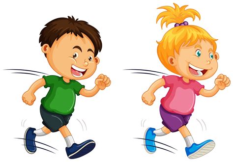 Kids Running on White Background 361620 Vector Art at Vecteezy