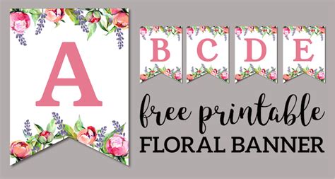 Floral Free Printable Alphabet Letters Banner - Paper Trail Design