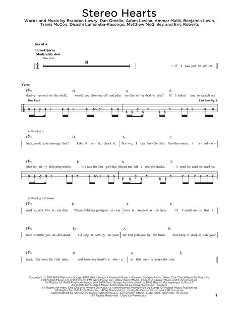 Stereo Hearts (feat. Adam Levine) by Gym Class Heroes Sheet Music for ...