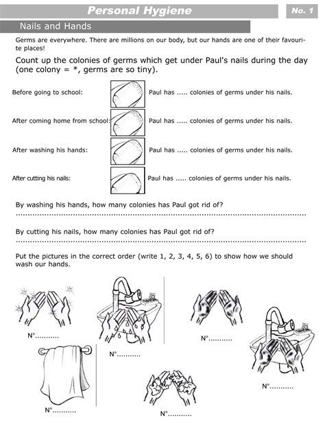 Personal Hygiene Worksheets Keeping Clean Worksheets For Grade 1 ...