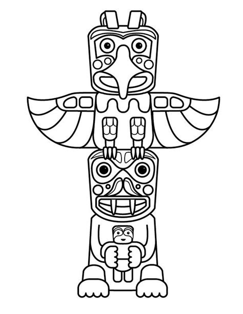 Free Printable Totem Pole Coloring Pages For Kids | Totem pole art ...