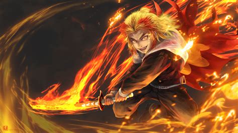 1920x1080 Resolution Cool Kyojuro Rengoku HD Demon Slayer 1080P Laptop ...