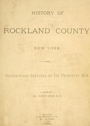 History of Rockland County, New York by Cole, David | Open Library