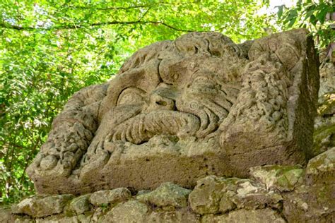 Face Sculpture in Park of the Monsters Stock Photo - Image of monster ...