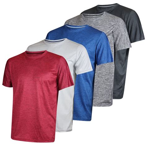 Real Essentials - 5 Pack: Men’s Dry-Fit Moisture Wicking Active ...