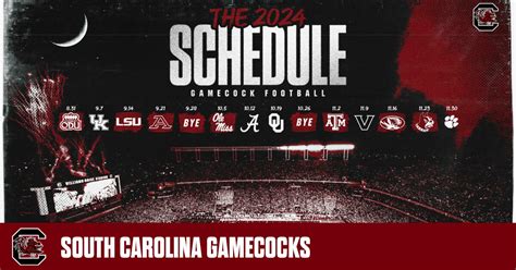 South Carolina’s 2024 Football Schedule Announced – University of South ...