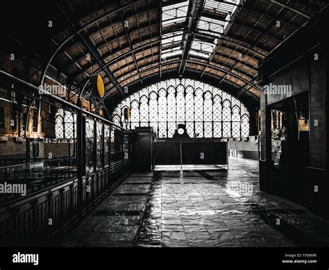 Top of old Seville railway Station. Interior architecture of Plaza de ...